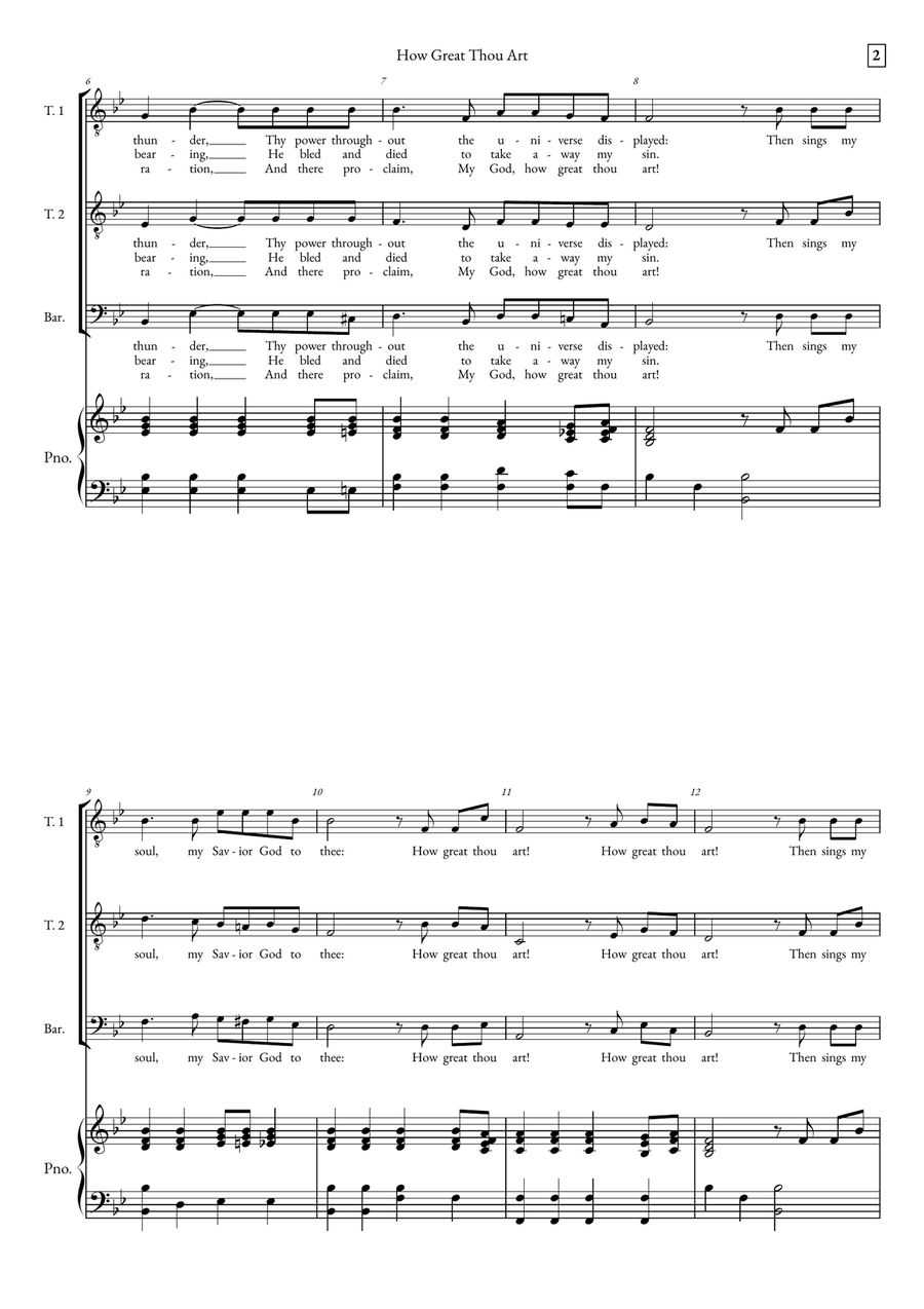 How Great Thou Art How Great Thou Art TTB scores gallery preview page 2