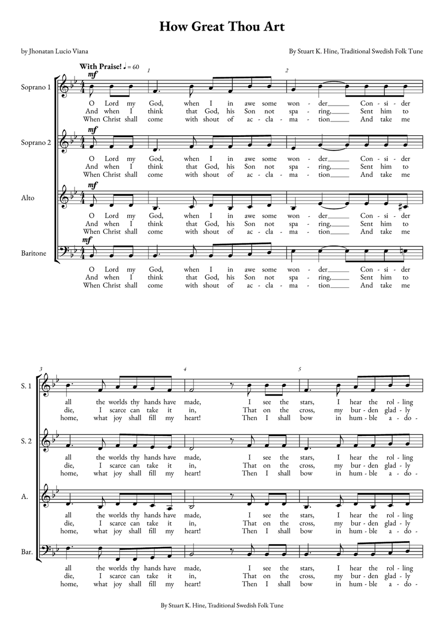 How Great Thou Art How Great Thou Art Choir scores gallery preview page 1