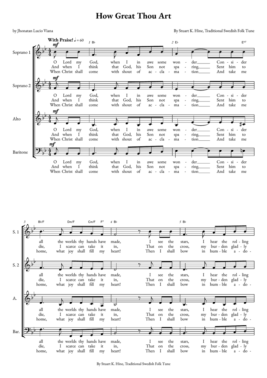 How Great Thou Art How Great Thou Art Choir scores gallery preview page 1