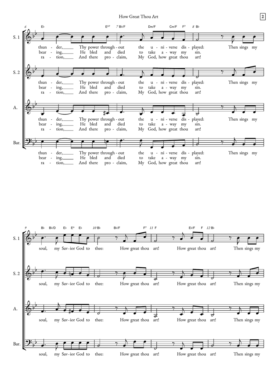 How Great Thou Art How Great Thou Art Choir scores gallery preview page 2