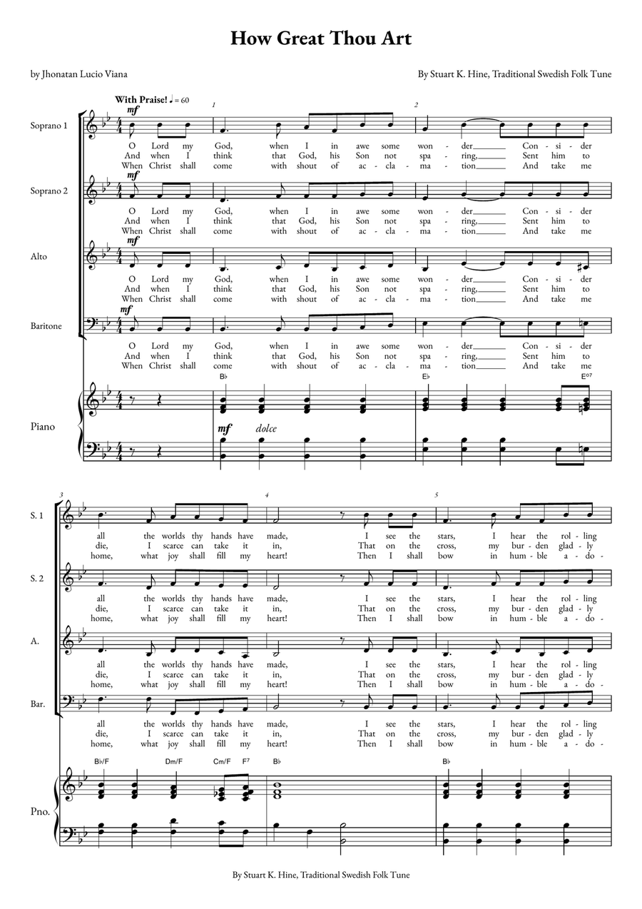 How Great Thou Art How Great Thou Art Choir scores gallery preview page 1