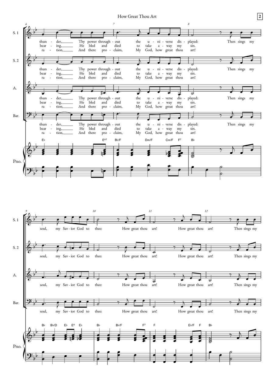 How Great Thou Art How Great Thou Art Choir scores gallery preview page 2