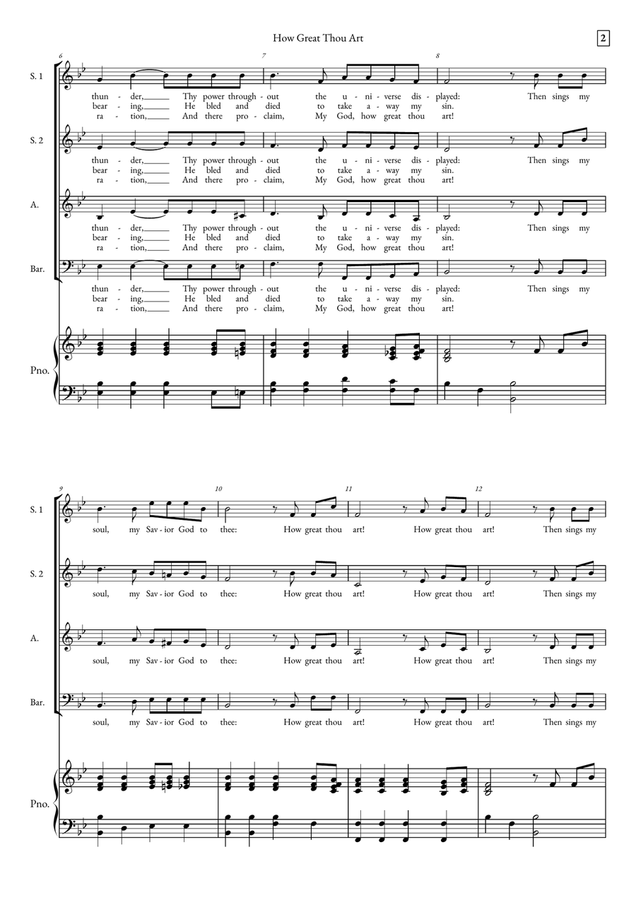 How Great Thou Art How Great Thou Art Choir scores gallery preview page 2