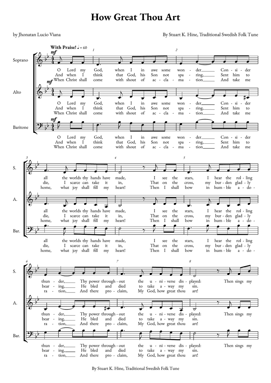 How Great Thou Art How Great Thou Art 3-Part scores gallery preview page 1