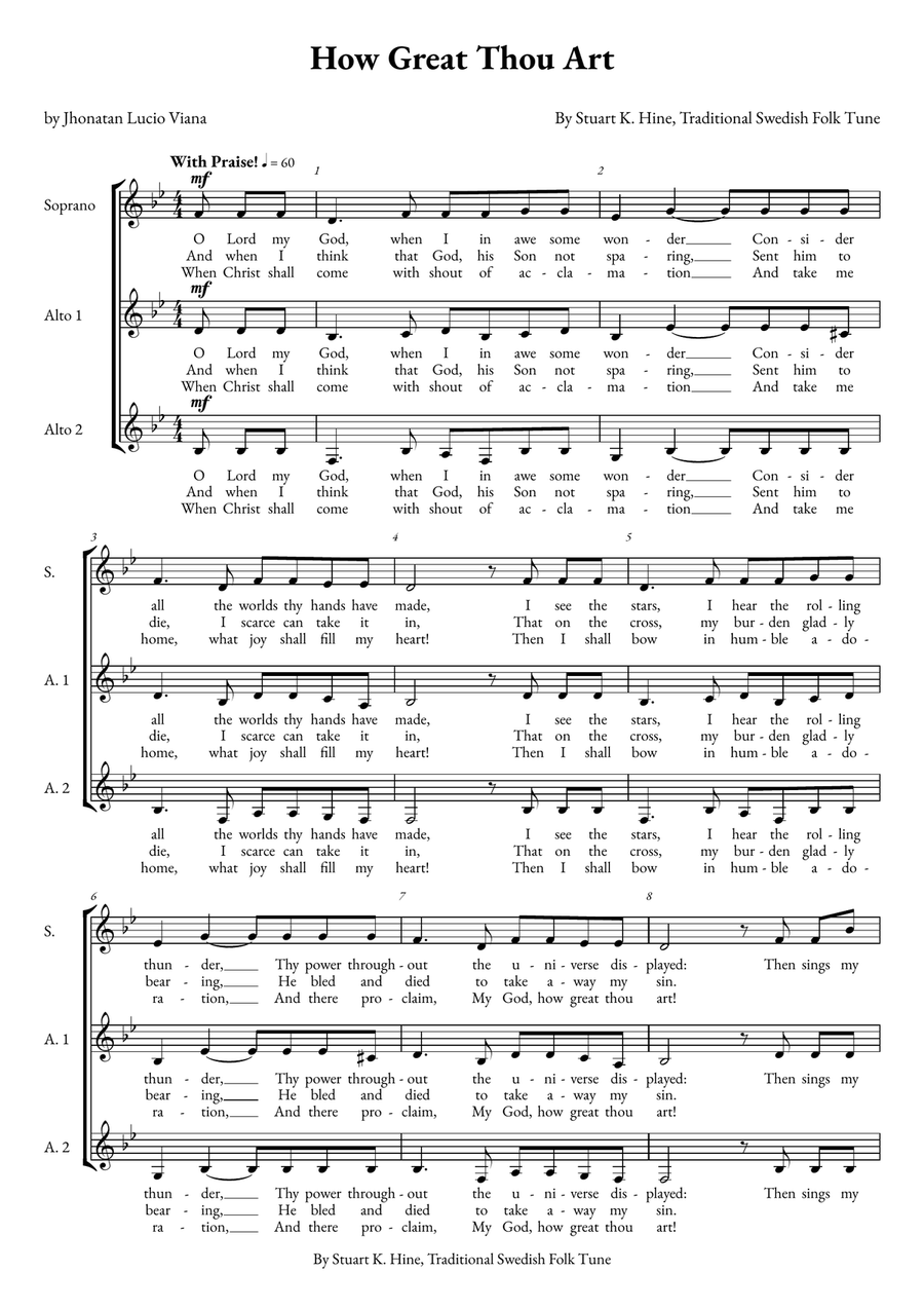 How Great Thou Art How Great Thou Art Women's Choir scores gallery preview page 1