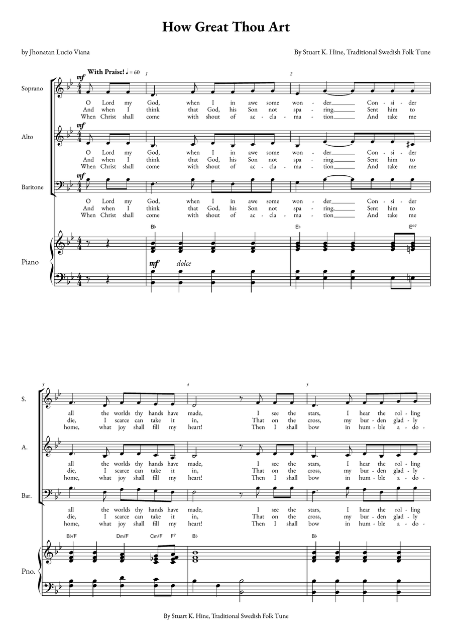 How Great Thou Art How Great Thou Art 3-Part scores gallery preview page 1