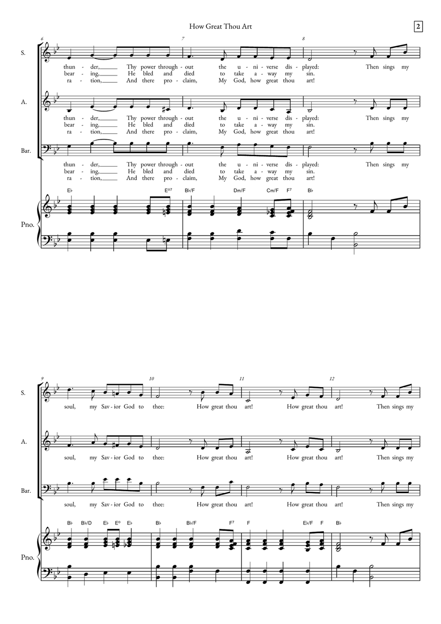 How Great Thou Art How Great Thou Art 3-Part scores gallery preview page 2