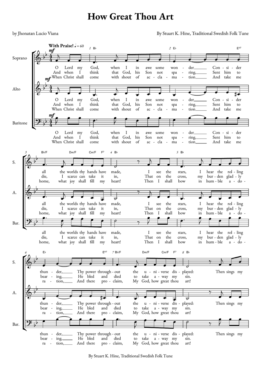 How Great Thou Art How Great Thou Art 3-Part scores gallery preview page 1
