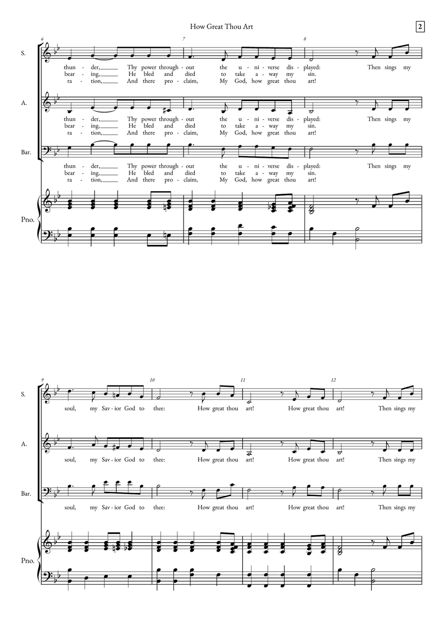 How Great Thou Art How Great Thou Art 3-Part scores gallery preview page 2