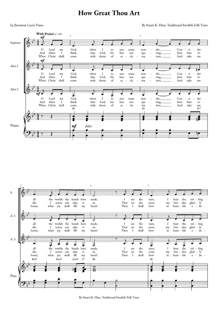 How Great Thou Art How Great Thou Art Women's Choir scores gallery preview page 1