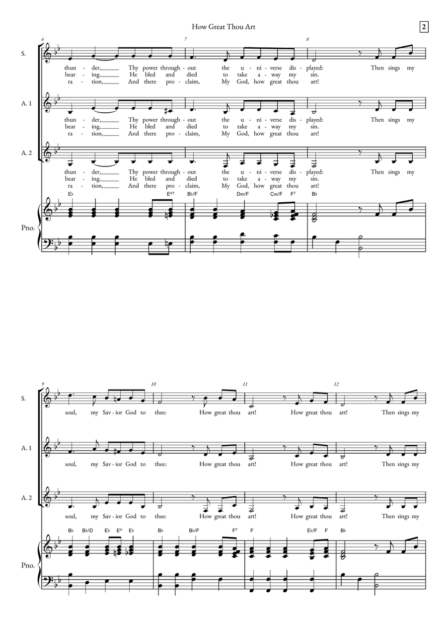 How Great Thou Art How Great Thou Art Women's Choir scores gallery preview page 2