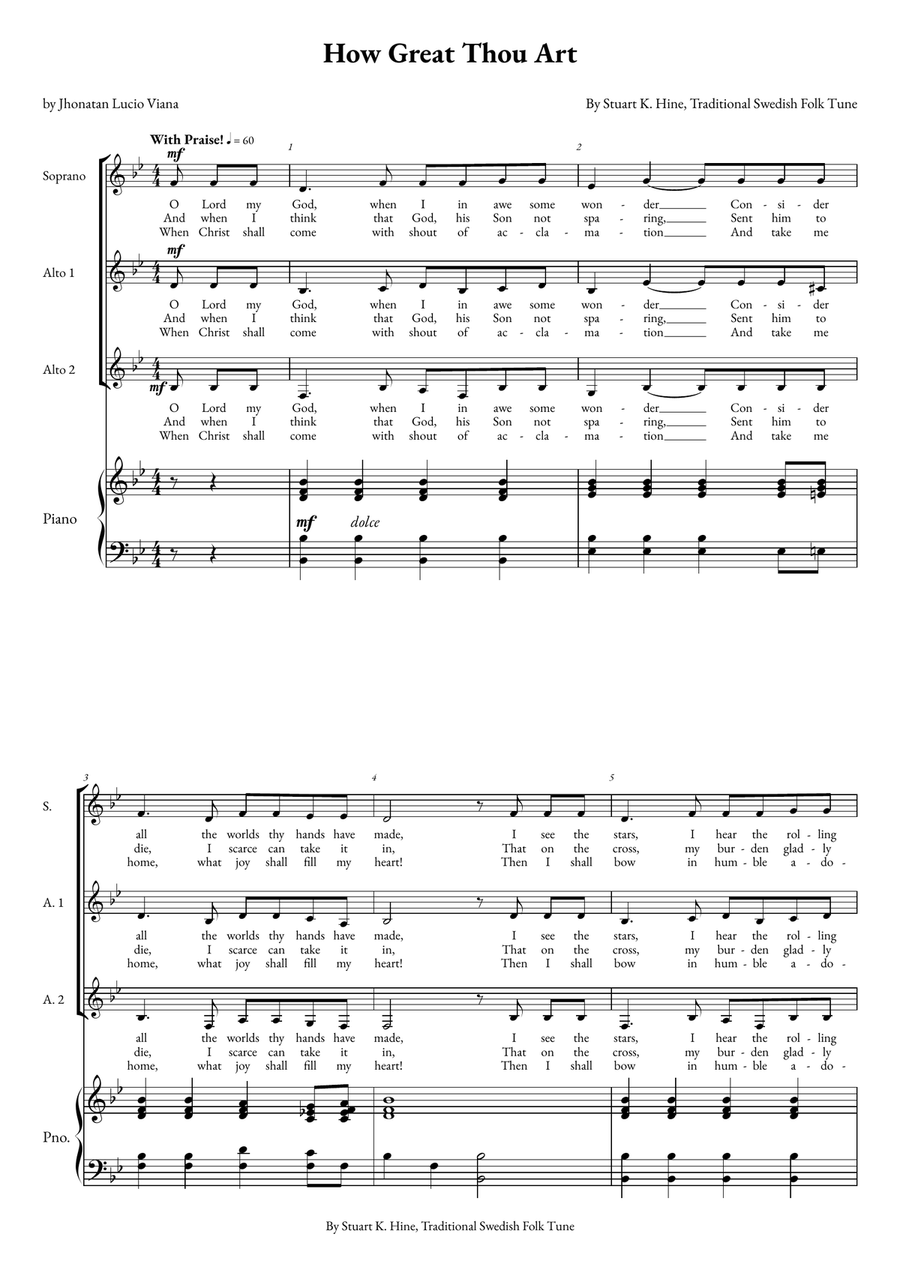 How Great Thou Art How Great Thou Art Women's Choir scores gallery preview page 1