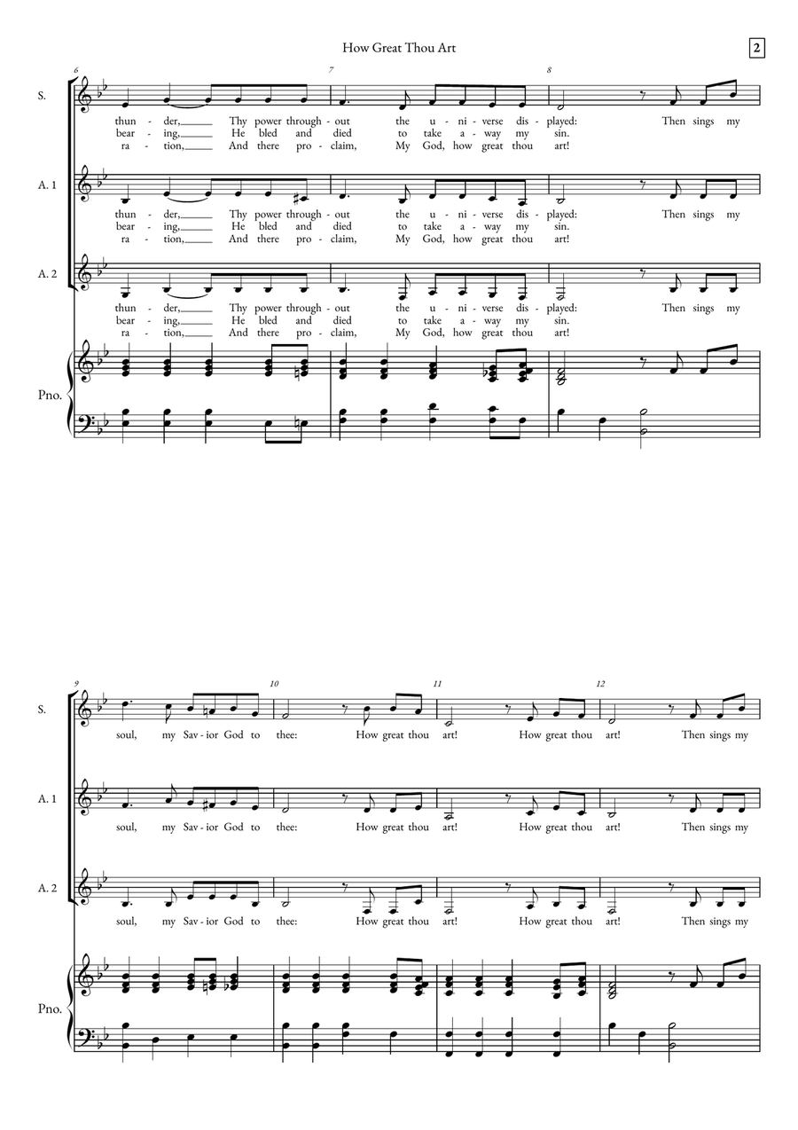 How Great Thou Art How Great Thou Art Women's Choir scores gallery preview page 2