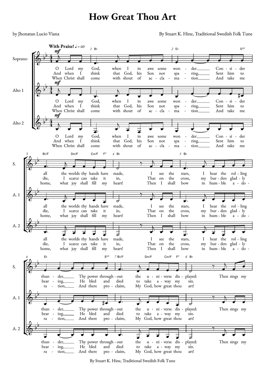 How Great Thou Art How Great Thou Art Women's Choir scores gallery preview page 1