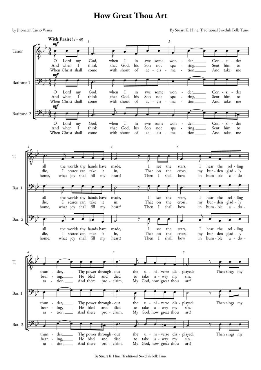 How Great Thou Art How Great Thou Art 3-Part scores gallery preview page 1