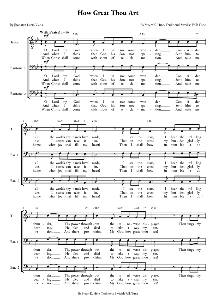 How Great Thou Art How Great Thou Art 3-Part scores gallery preview page 1