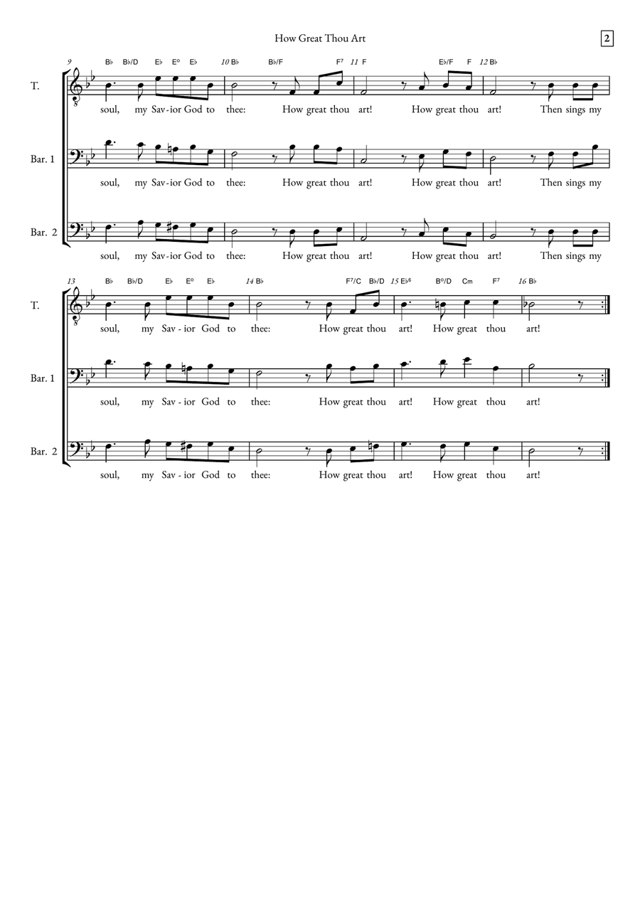 How Great Thou Art How Great Thou Art 3-Part scores gallery preview page 2