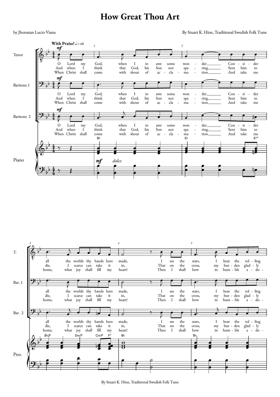 How Great Thou Art How Great Thou Art 3-Part scores gallery preview page 1