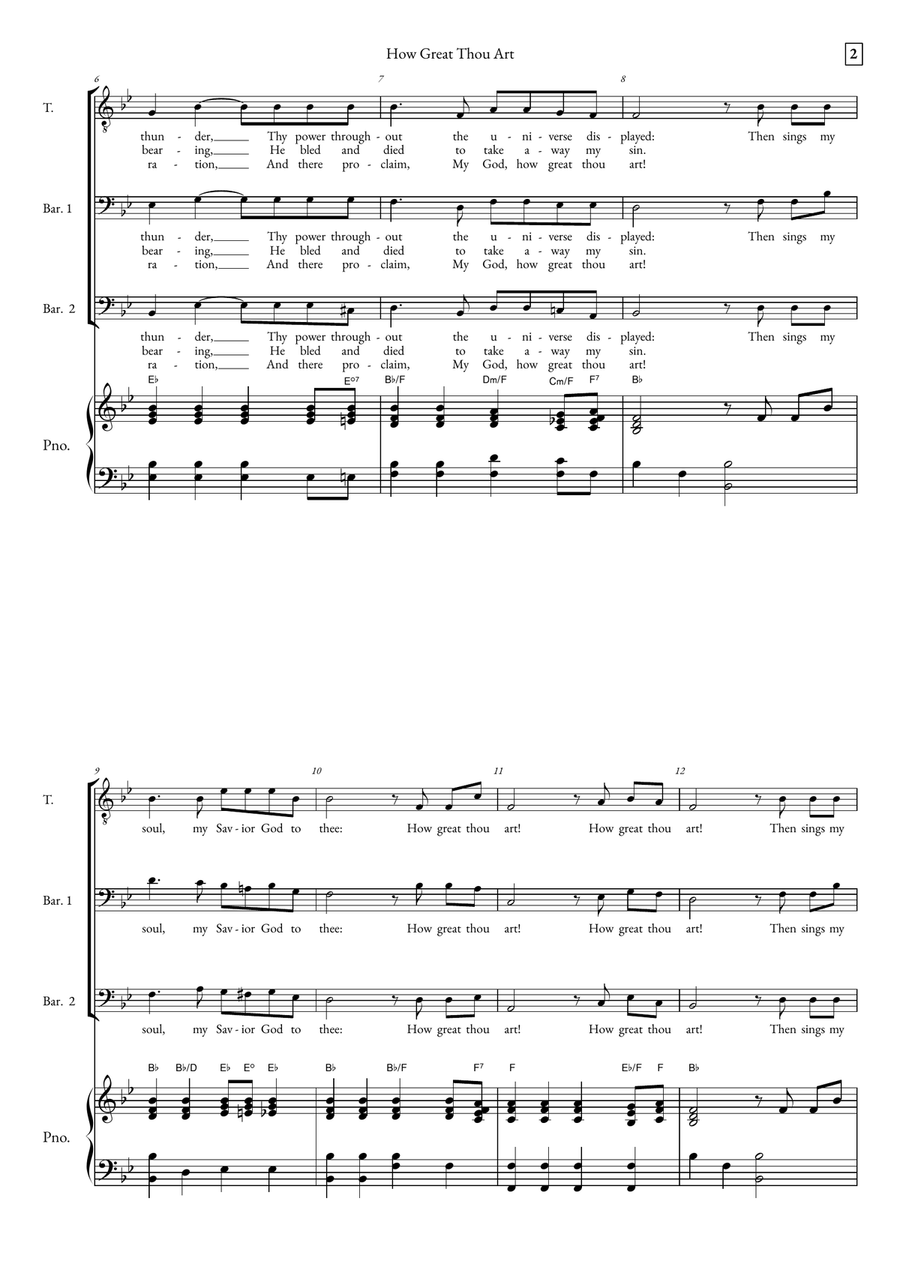 How Great Thou Art How Great Thou Art 3-Part scores gallery preview page 2