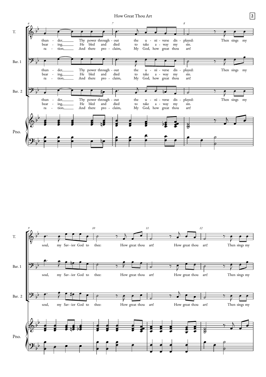 How Great Thou Art How Great Thou Art 3-Part scores gallery preview page 2