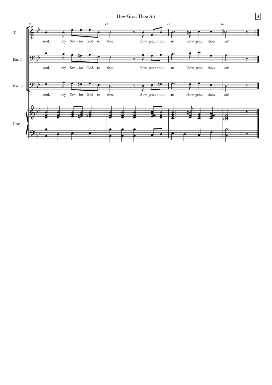 How Great Thou Art How Great Thou Art 3-Part scores gallery preview page 3
