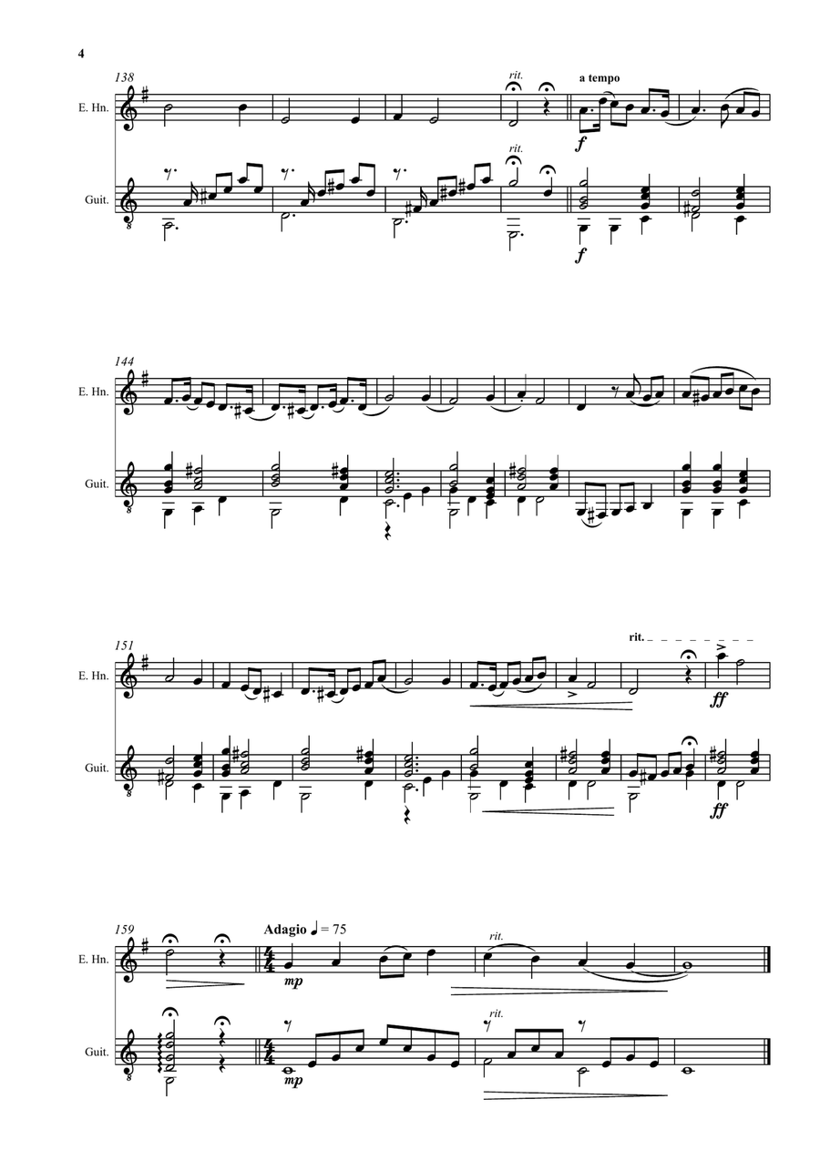 Chantefable of Aucassin and Nicolette arranged, with variations, for cor anglais and guitar English Horn scores gallery preview page 4
