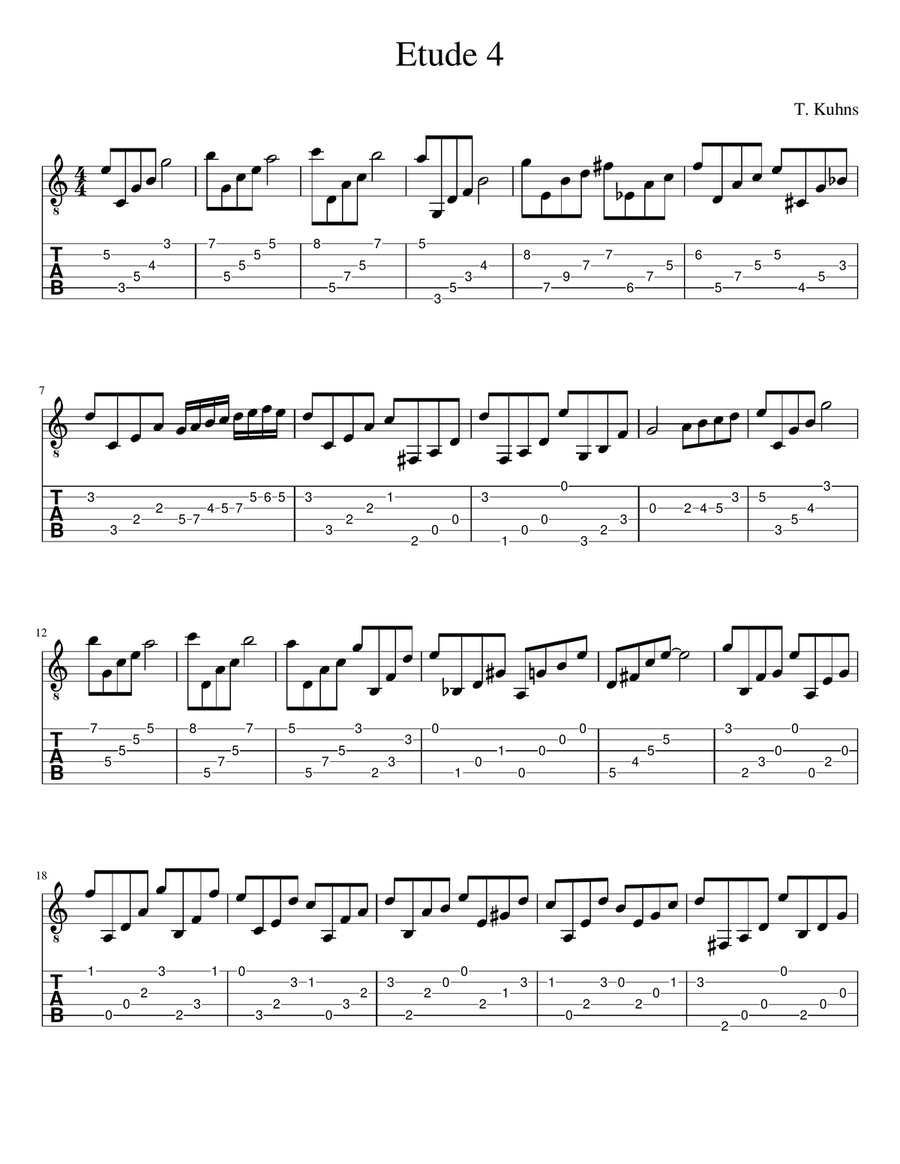 Etude 4 Etude 4 Electric Guitar scores gallery preview page 1