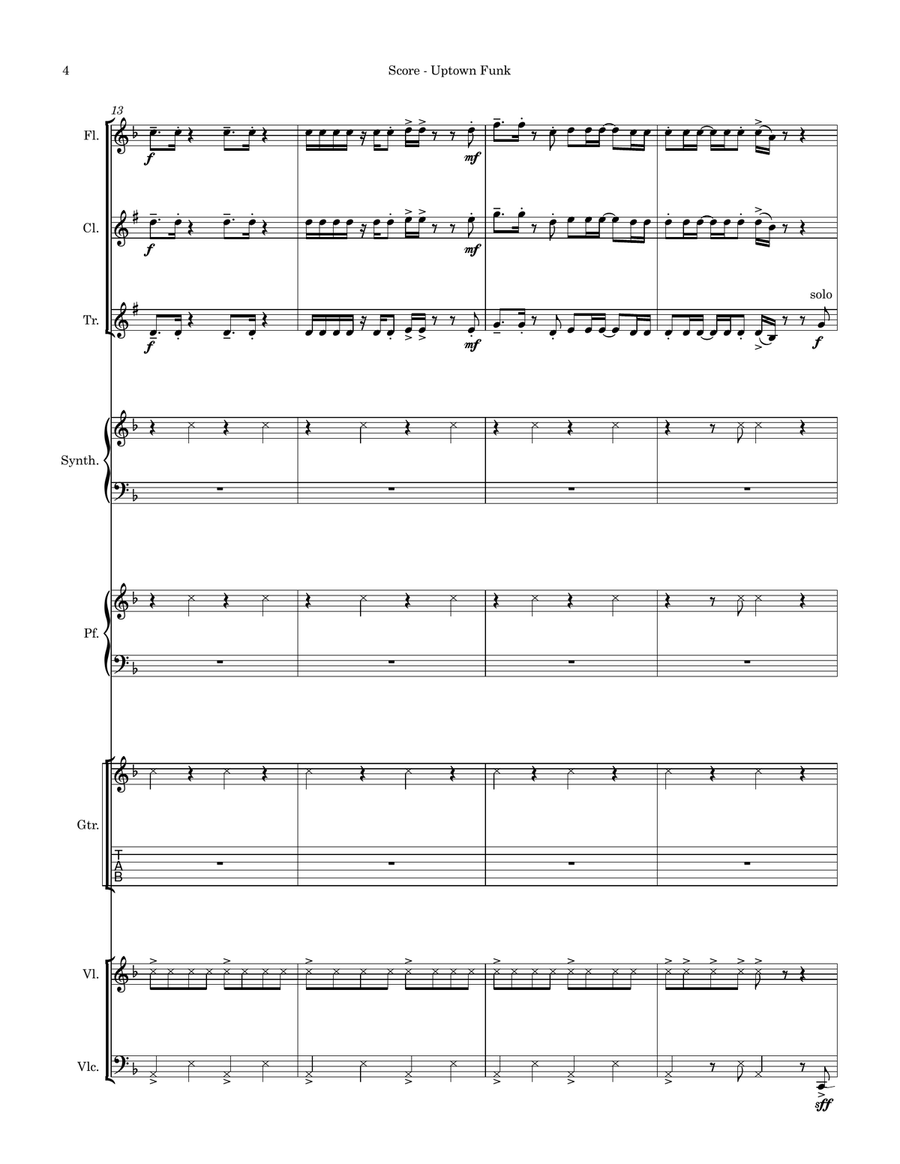 Uptown Funk Large Ensemble scores gallery preview page 4