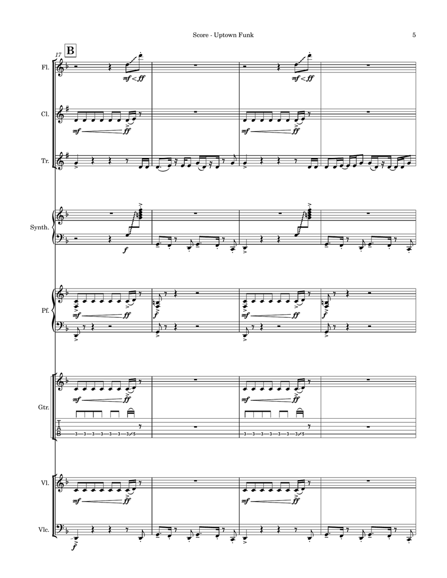 Uptown Funk Large Ensemble scores gallery preview page 5