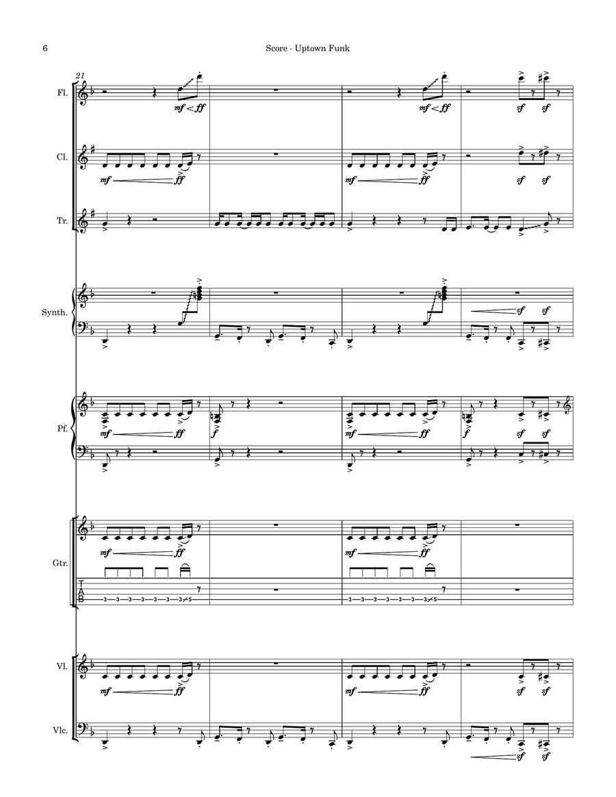 Uptown Funk Large Ensemble scores gallery preview page 6