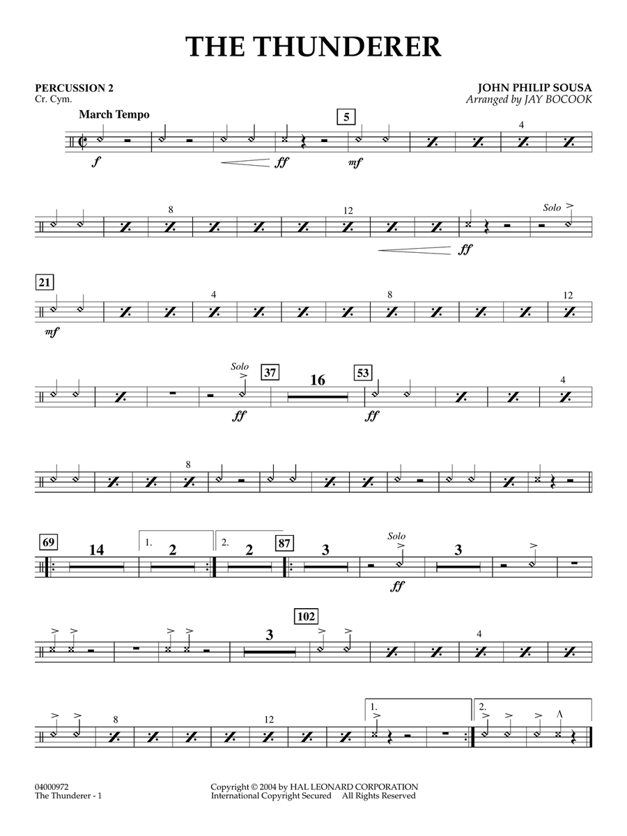 The Thunderer (arr. Jay Bocook) - Percussion 2 Concert Band scores gallery preview page 1