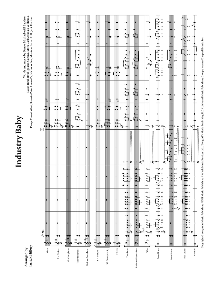 Industry Baby Marching Band scores gallery preview page 1
