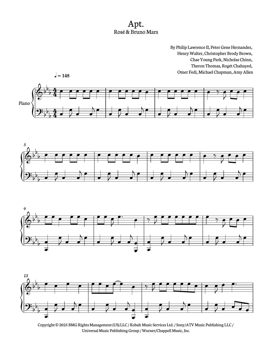 Apt. Apt. Piano Solo scores gallery preview page 1