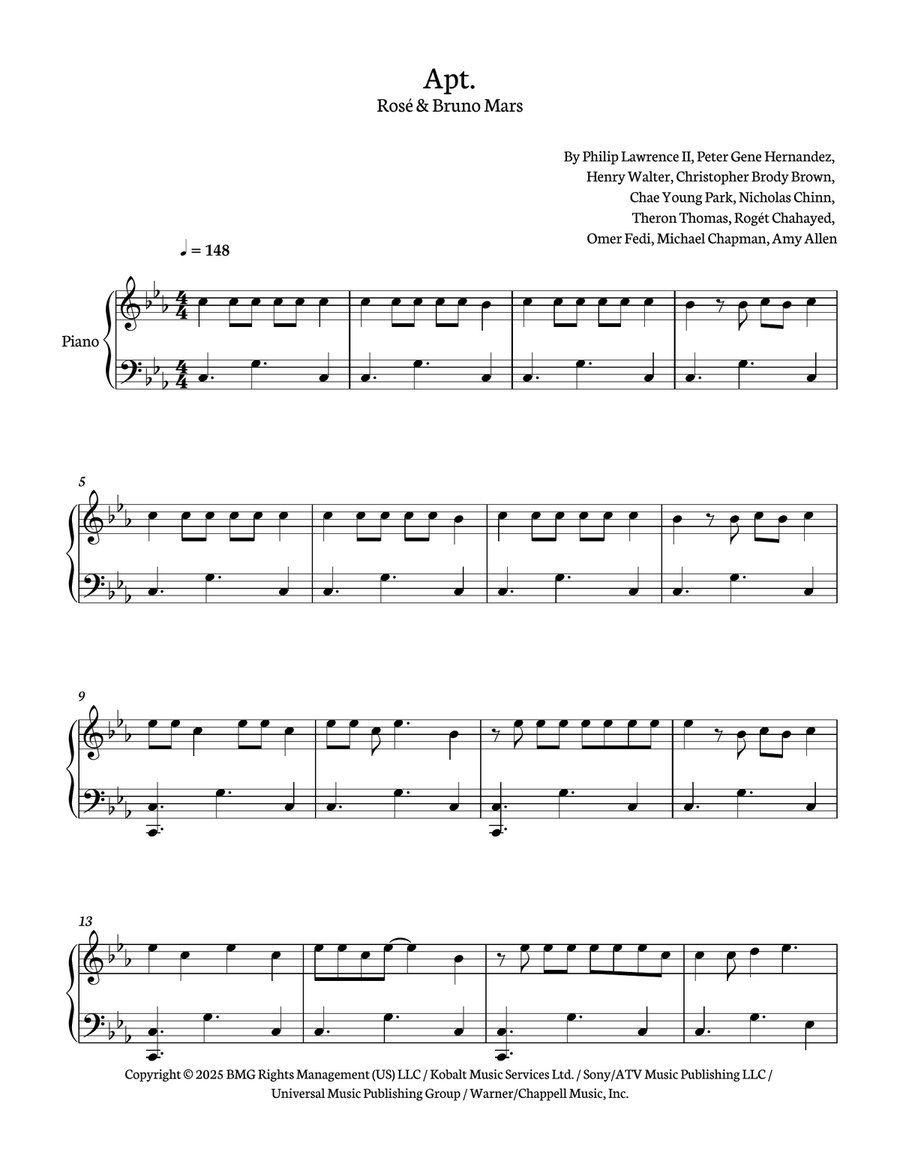 Apt. Apt. Piano Solo scores gallery preview page 1