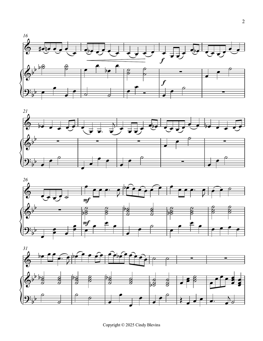 Autumn Wonders, an original piece for clarinet and piano B-Flat Clarinet scores gallery preview page 3