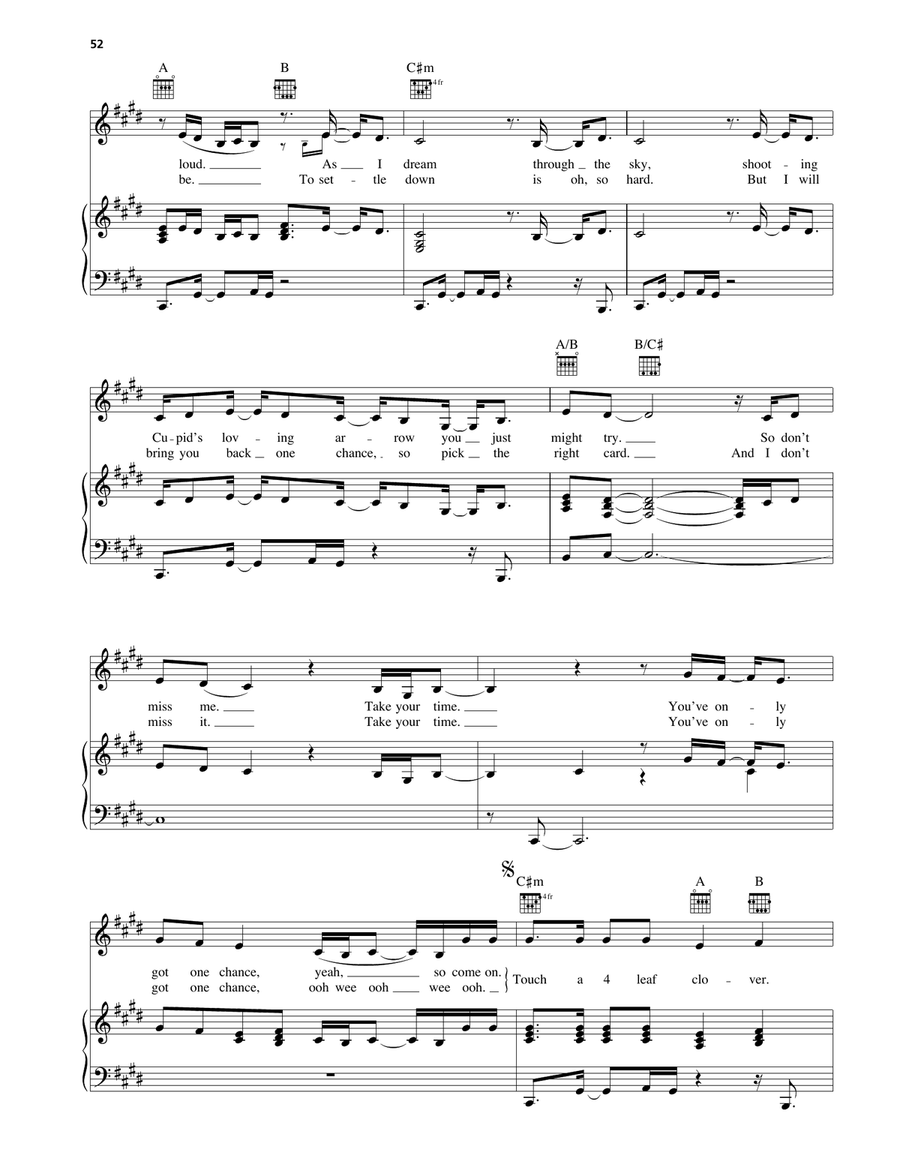 4 Leaf Clover 4 Leaf Clover Piano, Vocal, Guitar scores gallery preview page 2