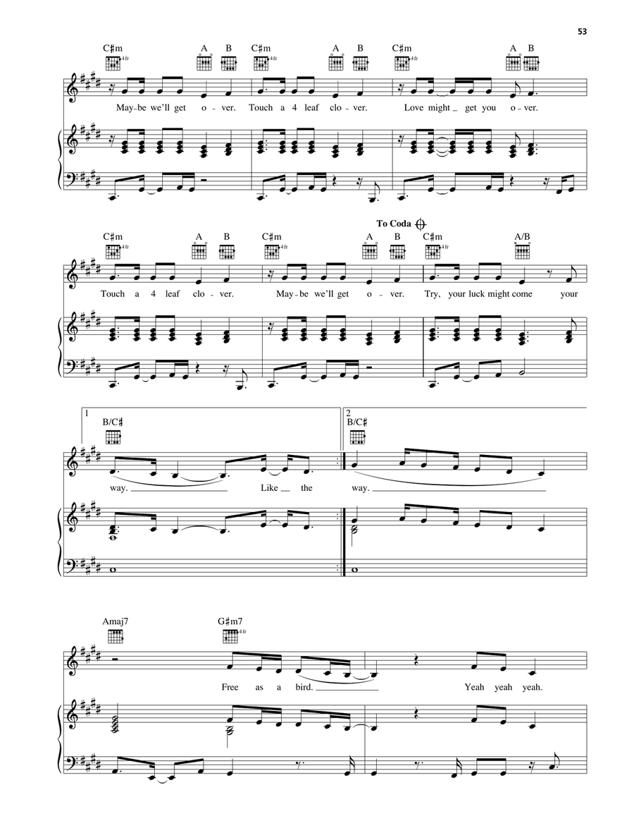4 Leaf Clover 4 Leaf Clover Piano, Vocal, Guitar scores gallery preview page 3
