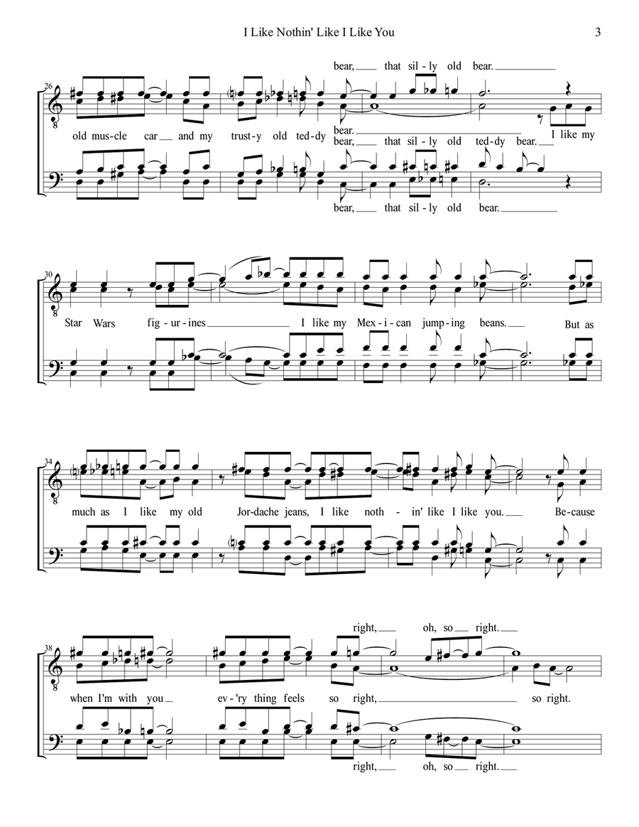 I Like Nothin' Like I Like You TTBB scores gallery preview page 3