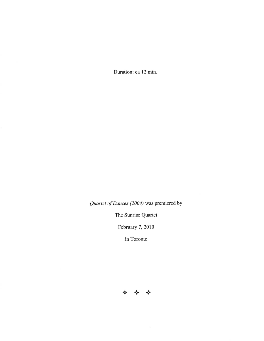 Quartet of Dances (2004) String Quartet scores gallery preview page 2