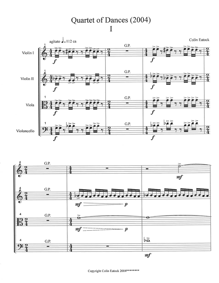 Quartet of Dances (2004) String Quartet scores gallery preview page 3