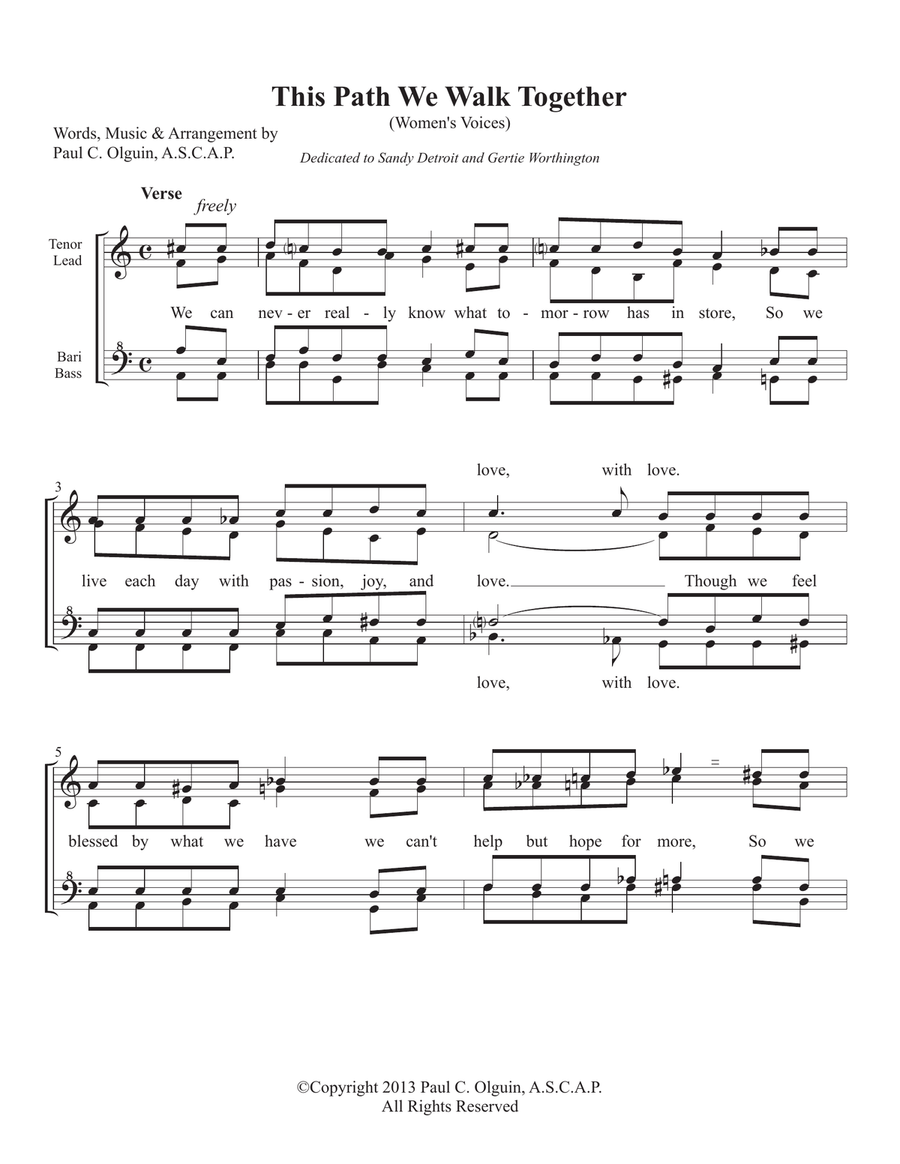 This Path We Walk Together TTBB scores gallery preview page 1