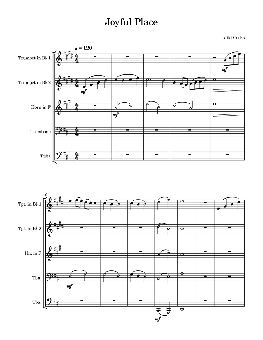 Joyful Place Joyful Place Brass Quintet scores gallery preview page 1