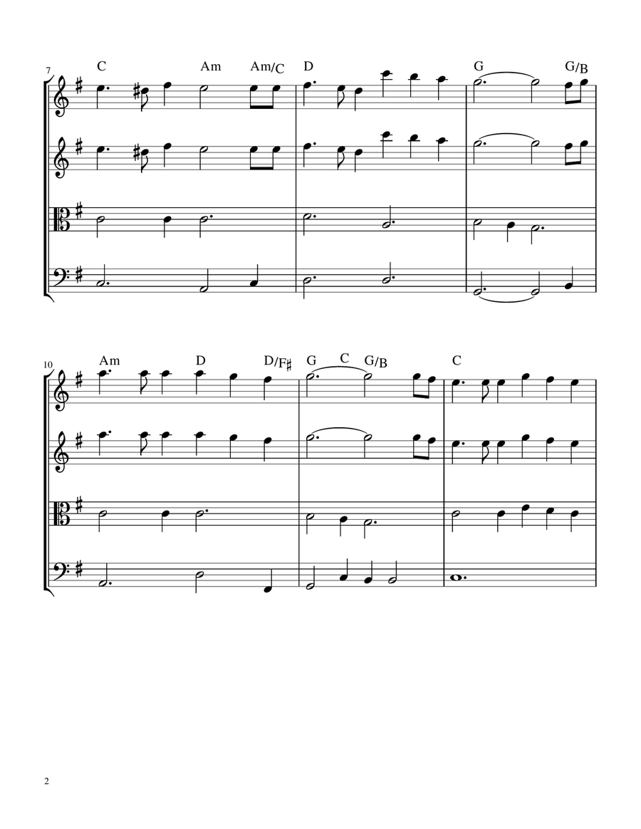 The Old Rugged Cross (String Quartet with Chords) String Quartet scores gallery preview page 2
