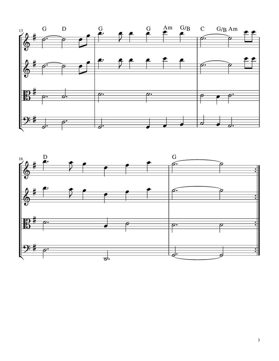The Old Rugged Cross (String Quartet with Chords) String Quartet scores gallery preview page 3