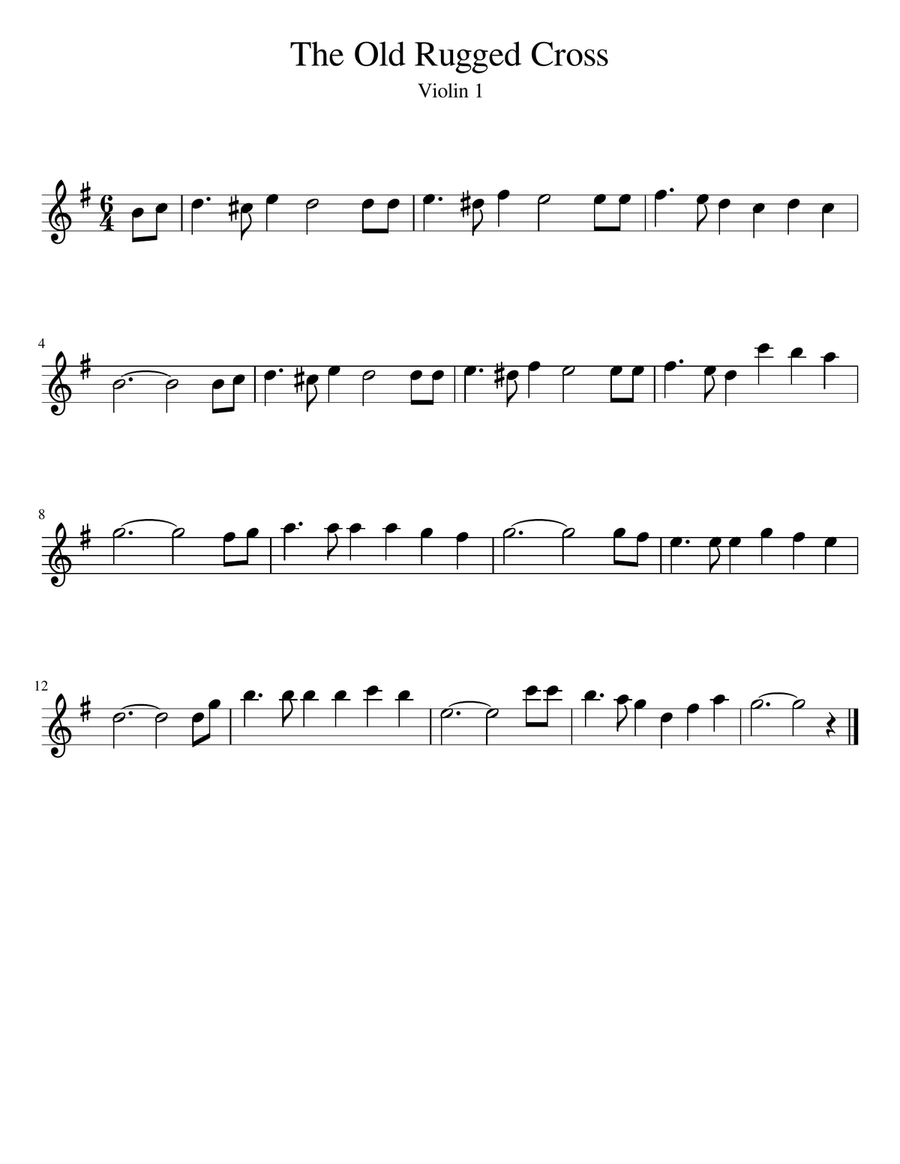 The Old Rugged Cross (String Quartet) String Quartet scores gallery preview page 4