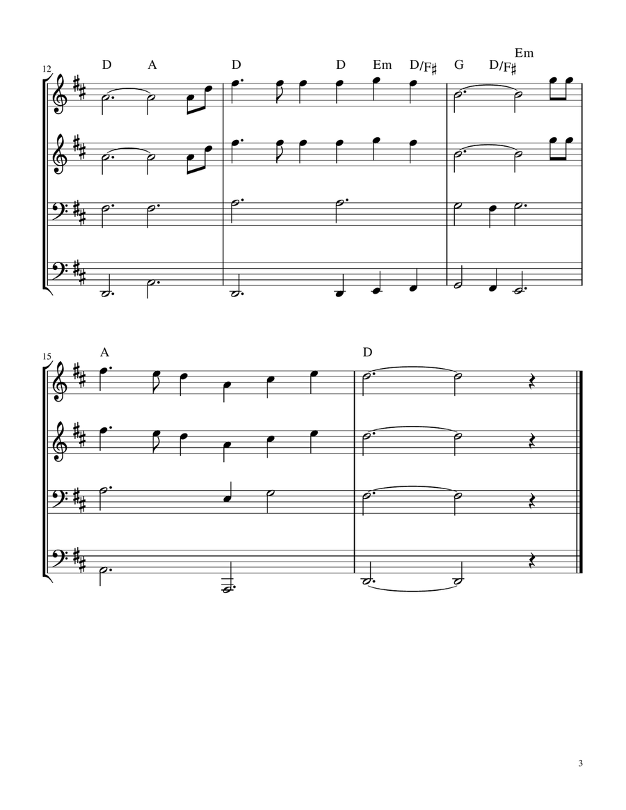 The Old Rugged Cross (Brass Quartet with Chords) Brass Quartet scores gallery preview page 3