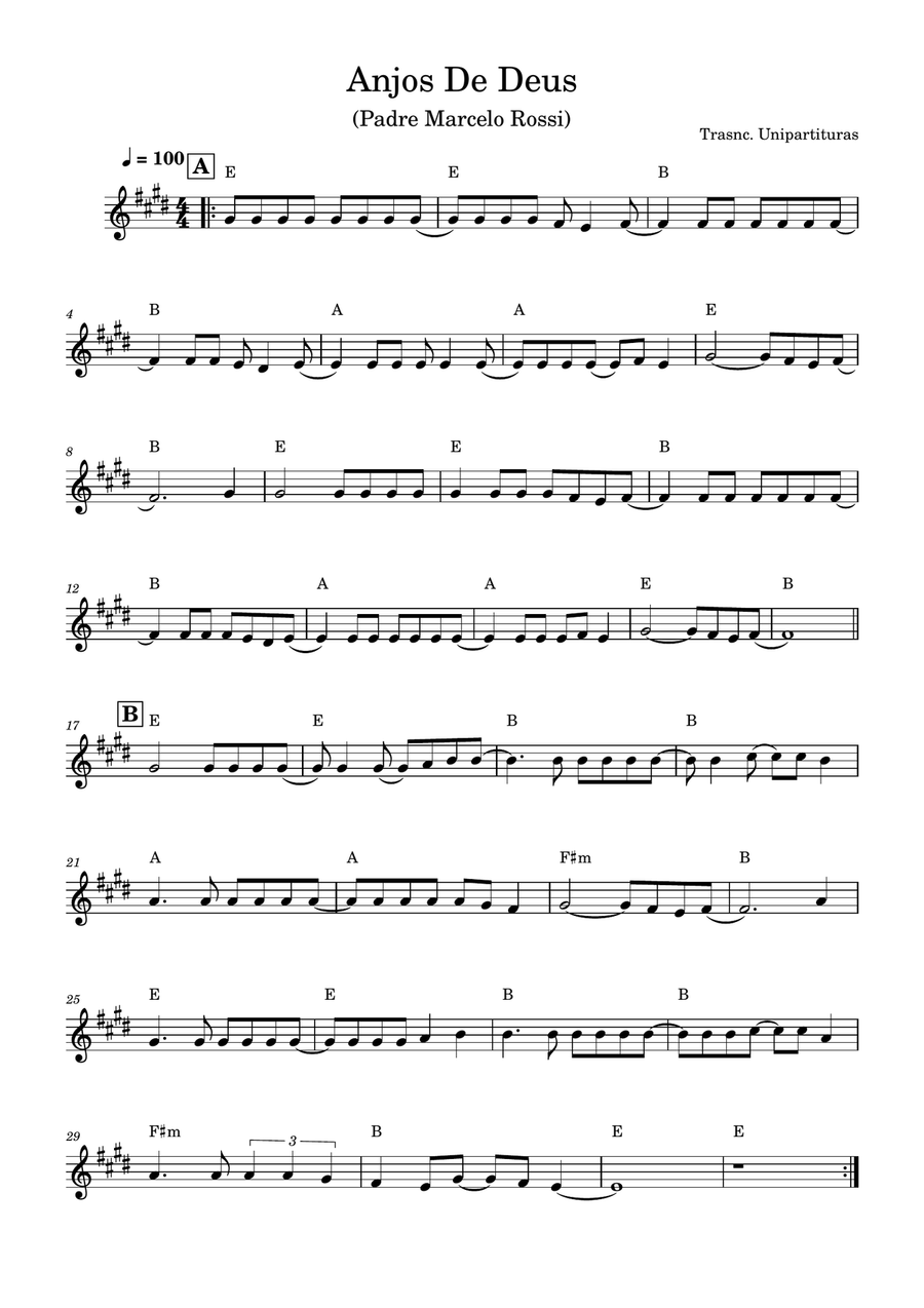 Anjos de Deus - Partitura com cifra Piano Solo scores gallery preview page 1
