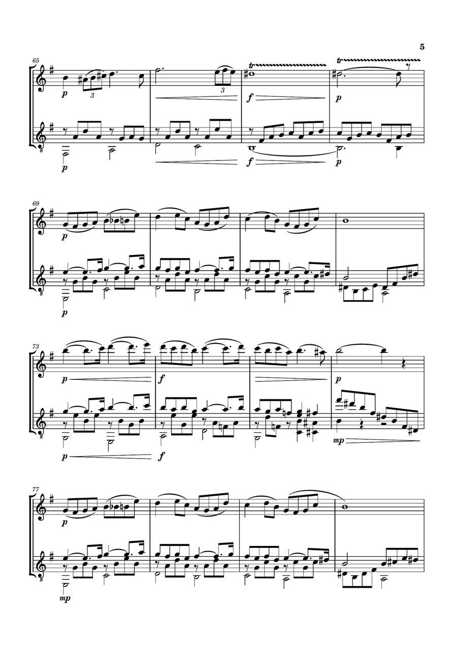 PAVANE OP. 50 [GABRIEL FAURÉ] FOR OBOE AND GUITAR Oboe scores gallery preview page 6
