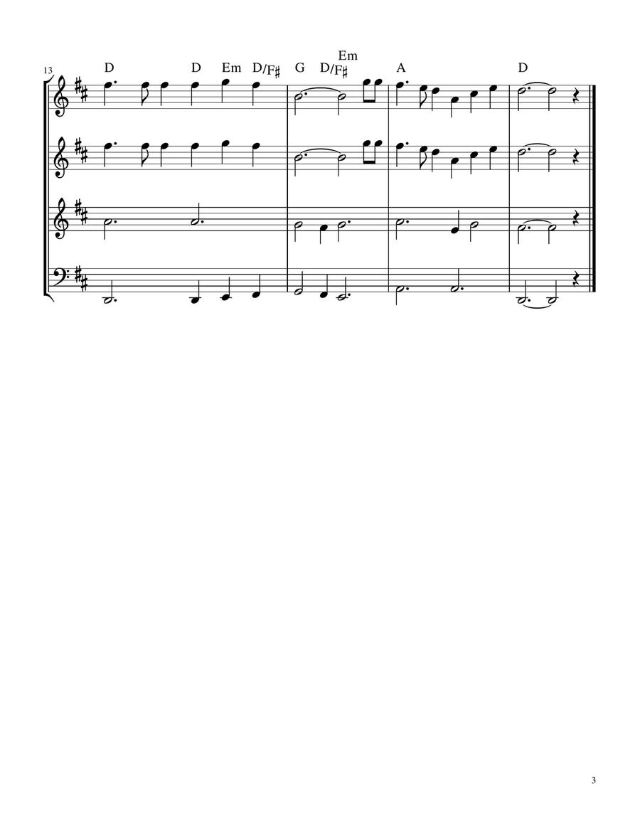 The Old Rugged Cross (Wind Quartet with Chords) Woodwind Quartet scores gallery preview page 3