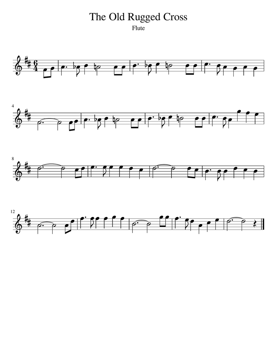 The Old Rugged Cross (Wind Quartet with Chords) Woodwind Quartet scores gallery preview page 4